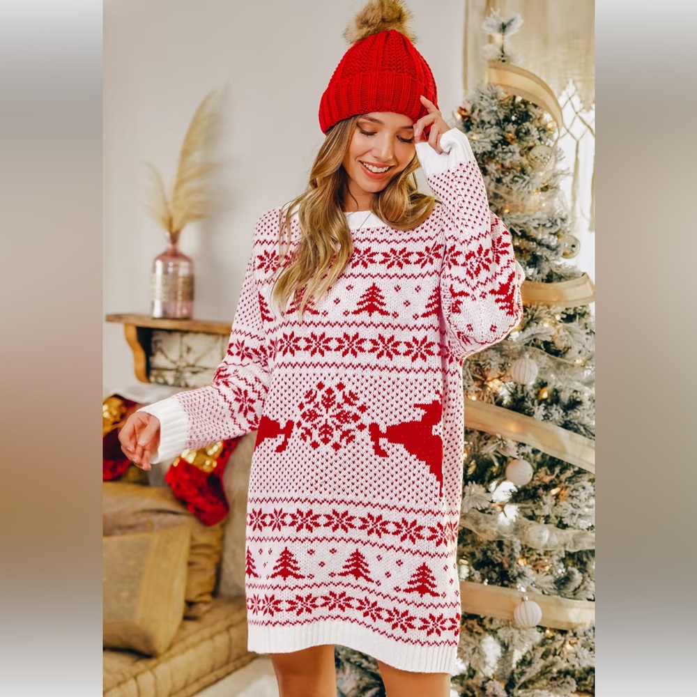 Cupshe Christmas sweater dress